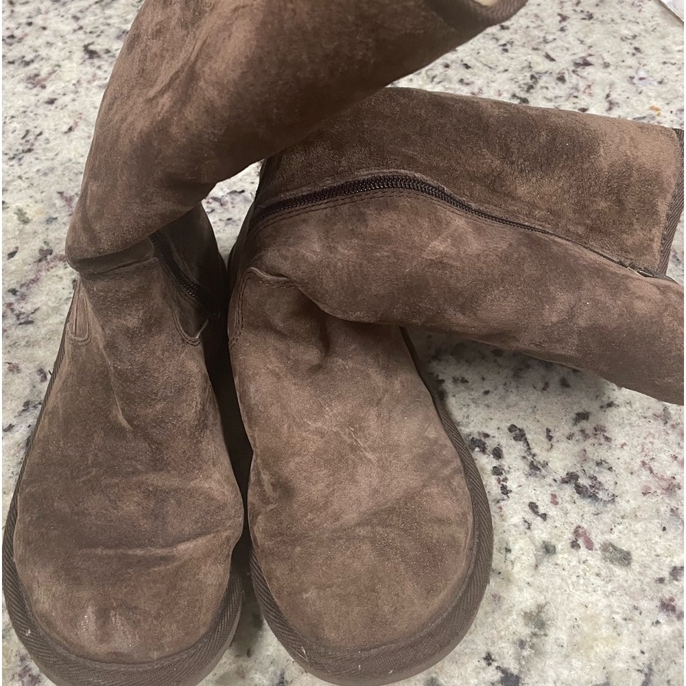 Brown Tall Uggs Ugg Boots with zipper. Size 6